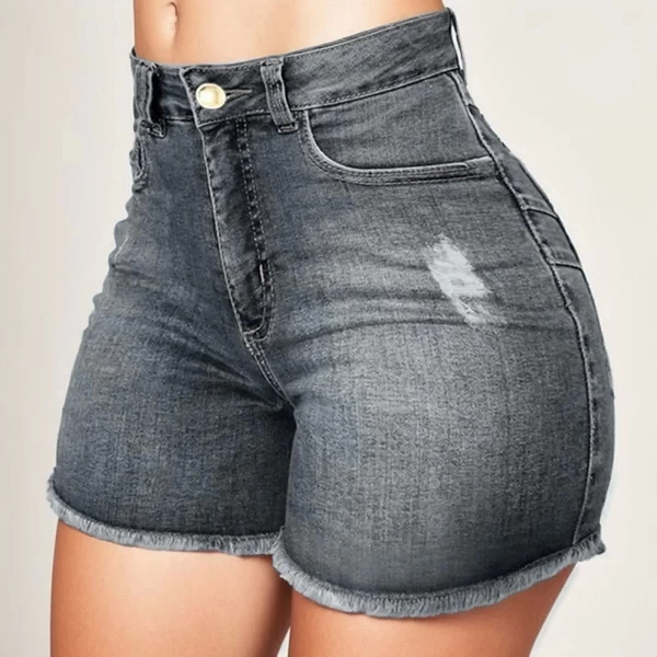 FJFashion-Short en denim déchiré pour femme, jean taille haute, coupe slim, été|18,01 €|OKKO MODE