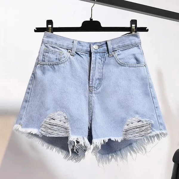 Short en denim taille haute pour femme, décontracté, solide, document, poche adt, bouton, polyvalent, étudiant, jambe large, tro|22,09 €|OKKO MODE