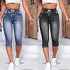 Short en jean déchiré taille haute pour femme, pantalon court en denim, longueur au genou|22,49 €|OKKO MODE