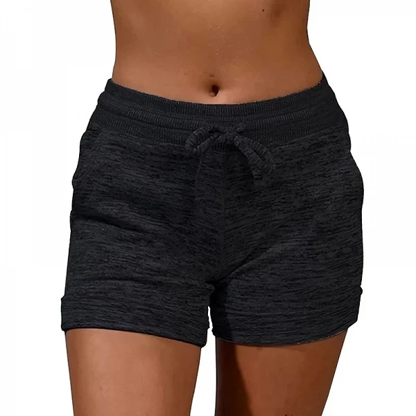 Short à taille élastiquée pour femme, pantalon de survêtement monochrome, pantalon de yoga, pantalon de fitness, pantalon de jog|9,00 €|OKKO MODE