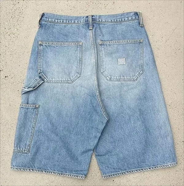 Short en jean perlé délavé pour femme, pantalon taille haute, jambe droite, jambe large, vêtements High Street, style américain,|29,13 €|OKKO MODE