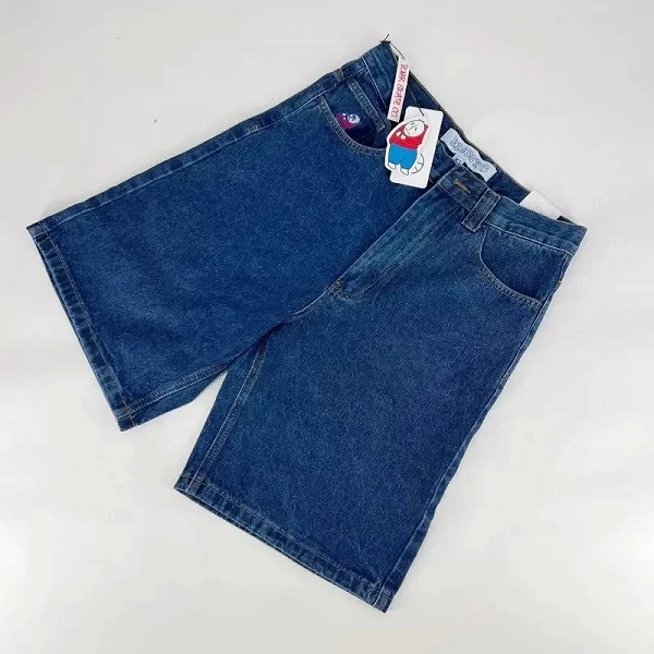 Short en jean perlé délavé pour femme, pantalon taille haute, jambe droite, jambe large, vêtements High Street, style américain,|29,13 €|OKKO MODE