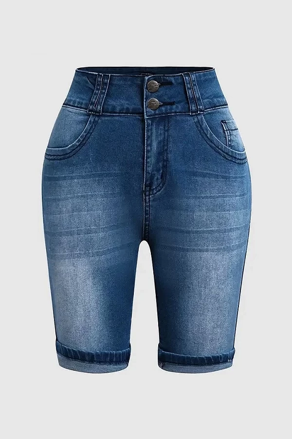 Shorts en denim stretch à double bouton pour filles, RiSALE High Audishort, Hot Goals, American Retro, Hot Girls, Été, Nouveau|21,92 €|OKKO MODE