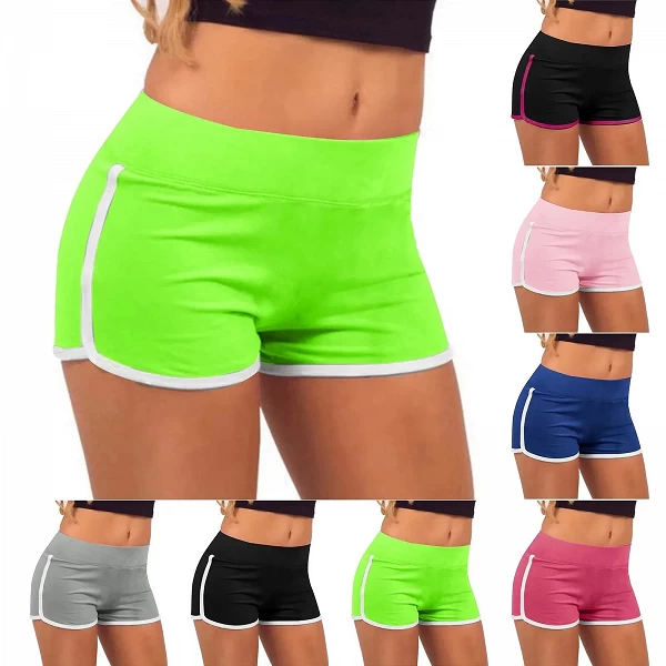 Short élastique taille moyenne pour femme, coupe slim, extensible, court, serré, adapté pour la course à pied|5,00 €|OKKO MODE