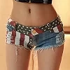 Short en jean taille moyenne pour femmes, nouvelle mode, drapeau des états-unis, imprimé, Denim, Pole Dance, Skinny, Hot Hole, p|13,04 €|OKKO MODE