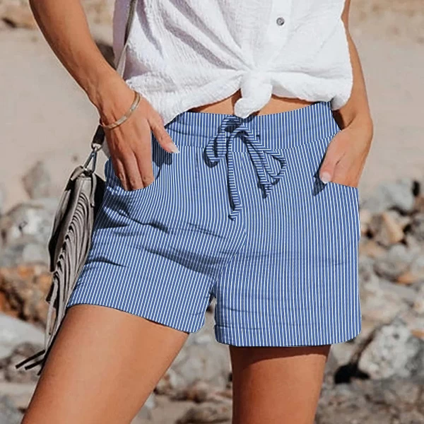 FjShort en mousseline de coton pour femme, short décontracté léger, short taille haute avec jean déchiré, objectifs de plage, mo|16,11 €|OKKO MODE