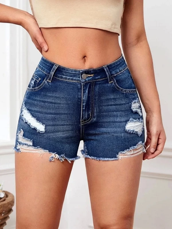 2023 New Women Summer Ripped Skinny Denim Shorts Fashion Sexy commissionné Raw Edge Jeans Shorts Female Casual Clothing S-2XL|22,10 €|OKKO MODE