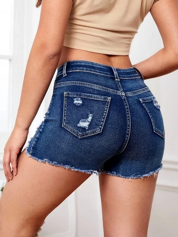 2023 New Women Summer Ripped Skinny Denim Shorts Fashion Sexy commissionné Raw Edge Jeans Shorts Female Casual Clothing S-2XL|22,10 €|OKKO MODE