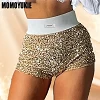 Mini short taille haute à paillettes pour femmes, vêtements à paillettes, sexy, maigre, fête, boîte de nuit, streetwear tendance|16,19 €|OKKO MODE