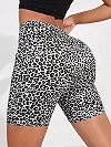 Short de sport imprimé léopard pour femme, coupe couvertes, leggings à la mode, haute élasticité extérieure, leggings décontract|10,06 €|OKKO MODE