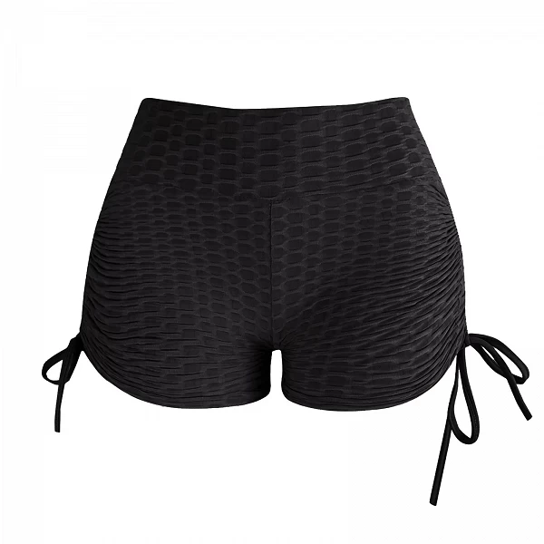 Short de yoga taille haute pour femme, monochrome, froncé, levage des fesses, sport féminin, entraînement d'été, course à pied, |11,88 €|OKKO MODE