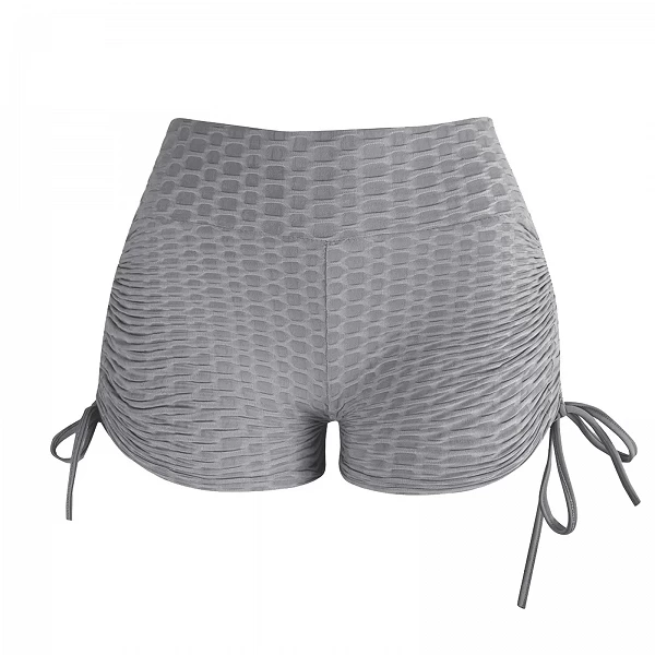 Short de yoga taille haute pour femme, monochrome, froncé, levage des fesses, sport féminin, entraînement d'été, course à pied, |11,88 €|OKKO MODE