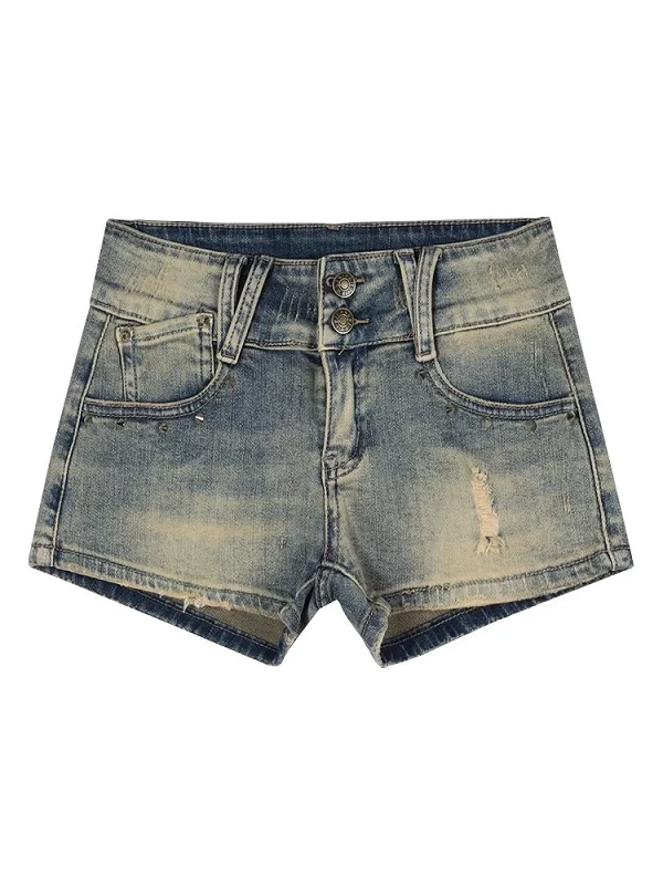 Mini short en jean bleu pour femme, esthétique vintage, short en jean Y2k, Harajuku coréen, pantalon court Cowboy, vêtements des|27,02 €|OKKO MODE