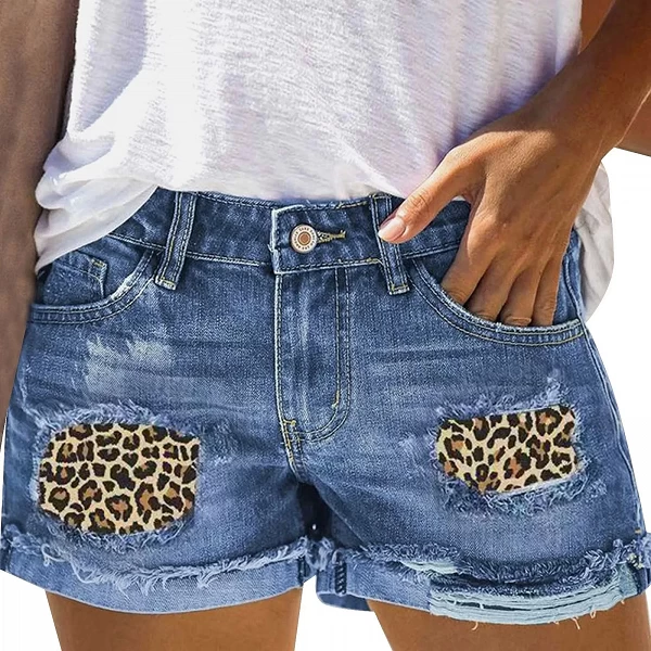 Short en jean déchiré pour femme, taille haute, trous, jambe large roulée coréenne, grande taille, été, nouveau|20,90 €|OKKO MODE