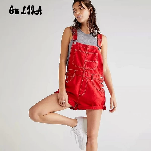 Gu LIIA-Bretelles d'Été pour Femme, Salopette de Style Occidental en Jean avec Poche Roulée|24,95 €|OKKO MODE