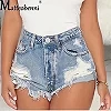 Short en jean déchiré taille haute pour femme, jean court skinny troué, short en denim vintage, décontracté, mode de rue, sexy, |22,79 €|OKKO MODE