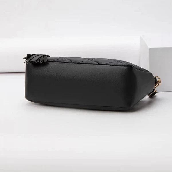 Sac à bandoulière en latex diamant PU avec pampilles et poche clous, grand Cou à double fermeture éclair|8,99 €|OKKO MODE