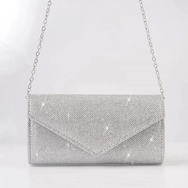 Enveloppe à paillettes pour femme, sac brillant argenté de marque Joying - Mini Bijoux brillants boucliers métalliques|11,04 €|OKKO MODE