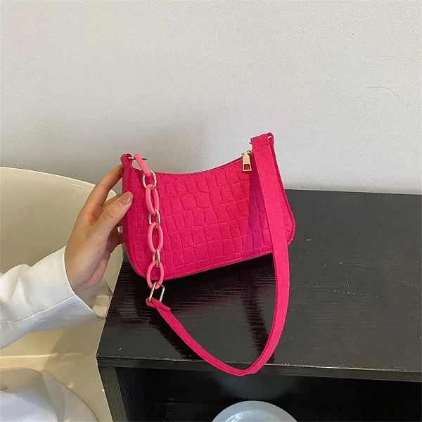 Sacs sous-axillaires en feutre pour femme, design avancé - Sacs à main Bijoux Cou Métal|5,39 €|OKKO MODE