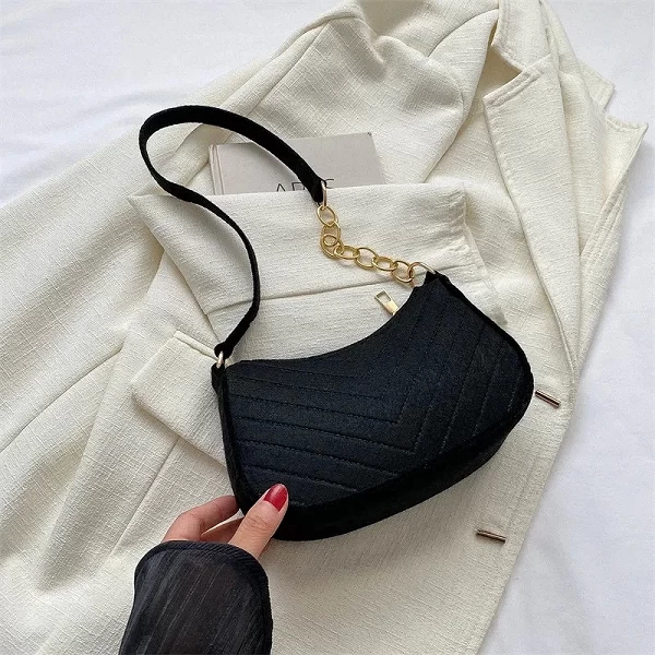 Sacs à main en feutre pour femmes, design avancé sous les bras, beaux sacs à main croissant 2024|5,39 €|OKKO MODE