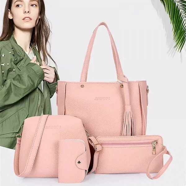 Ensemble de sacs à main bijoux pour femmes, cou messager pour filles, portefeuille Diamant, nouvelle mode 4 pièces initiées 2024|11,00 €|OKKO MODE