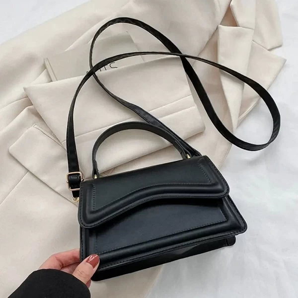 Bandoulière en cuir PU pour femmes et filles, sac à main Messenger solide - Nouvelle mode Bijoux tendance docu|10,35 €|OKKO MODE