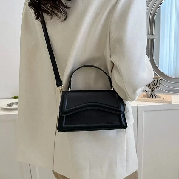 Bandoulière en cuir PU pour femmes et filles, sac à main Messenger solide - Nouvelle mode Bijoux tendance docu|10,35 €|OKKO MODE