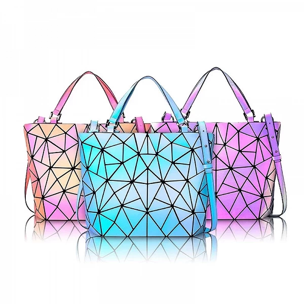 Sac à main géométrique Shoous Bao pour femme, diamant, pliable, lancé, coulée holographique, bandoulière|36,91 €|OKKO MODE