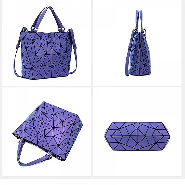 Sac à main géométrique Shoous Bao pour femme, diamant, pliable, lancé, coulée holographique, bandoulière|36,91 €|OKKO MODE