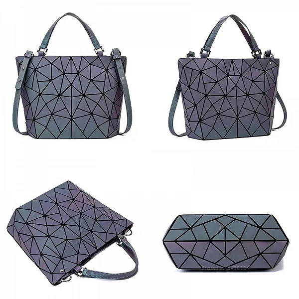 Sac à main lumineux pour femmes, grand sac holographique réfléchissant géométrique, sacs à bandoulière matelassés pour femmes, 2|26,79 €|OKKO MODE