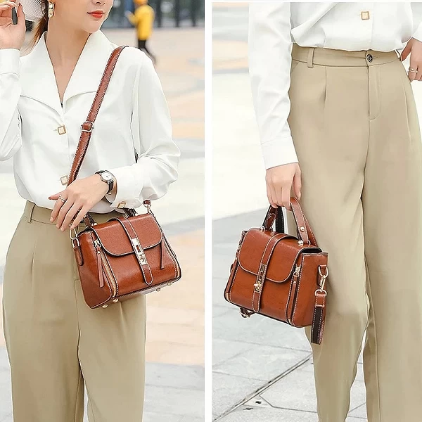 Sac à main en cuir PU de style rétro pour femmes, sacs de messager, huile d'avertissement, mode européenne et américaine, luxe, |26,24 €|OKKO MODE