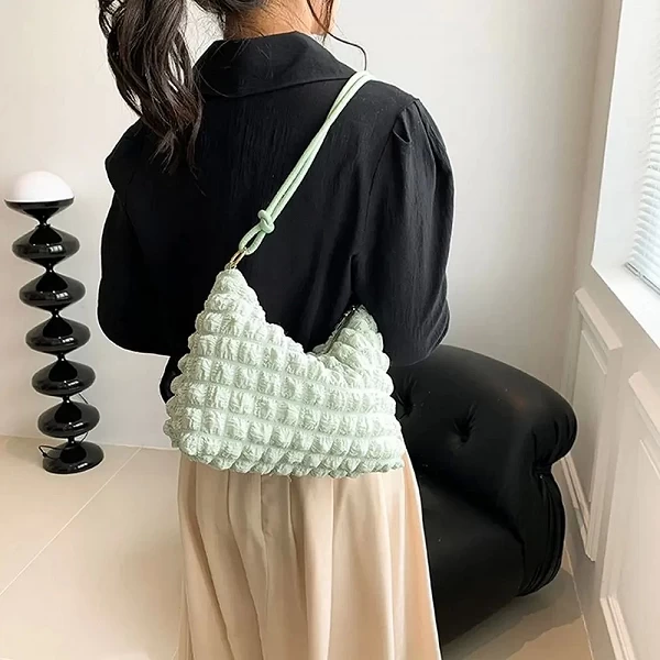 Sac en toile déformable pour femmes, sacs initiés, moteurs plissés, sacs à main bles, rembourré, décontracté, sous les bras, sac|7,99 €|OKKO MODE