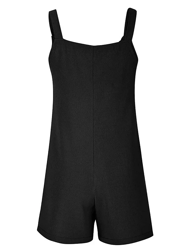 Combinaison d'été courte avec bretelles pour femmes, barboteuse, plage, vacances, poches, décontracté|8,03 €|OKKO MODE