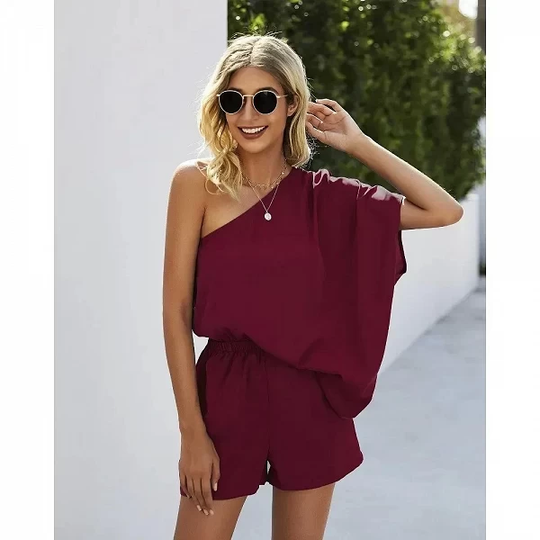 Femmes S-XL taille mode nouveau sans bretelles adt solide document court combinaison loisirs vacances été maison combinaison fem|23,00 €|OKKO MODE