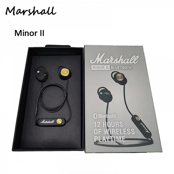 Marshall-Écouteurs sans fil Minor II, Bluetooth 5.0, microphone, aspiration magnétique, musique pop-rock, écouteurs d'origine|44,99 €|OKKO MODE