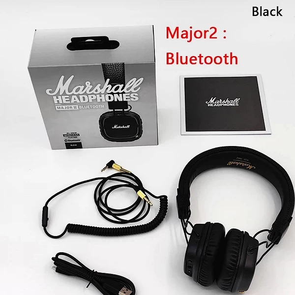 Marshall-Casque sans fil filaire MAJOR II 2, basses profondes, 40mm, pilotes dynamiques, portable, pliable, casque Bluetooth pou|45,51 €|OKKO MODE