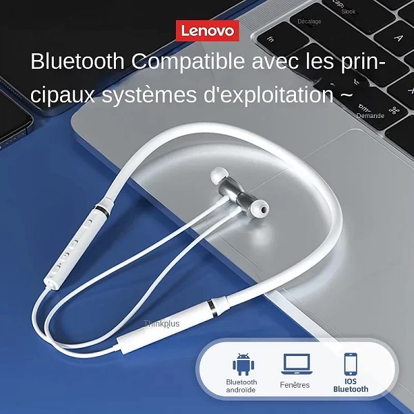 Lenovo – écouteurs Bluetooth HE05X, oreillettes étanches, son HIFI, bande de cou magnétique, casque d'écoute pour sport|9,00 €|OKKO MODE