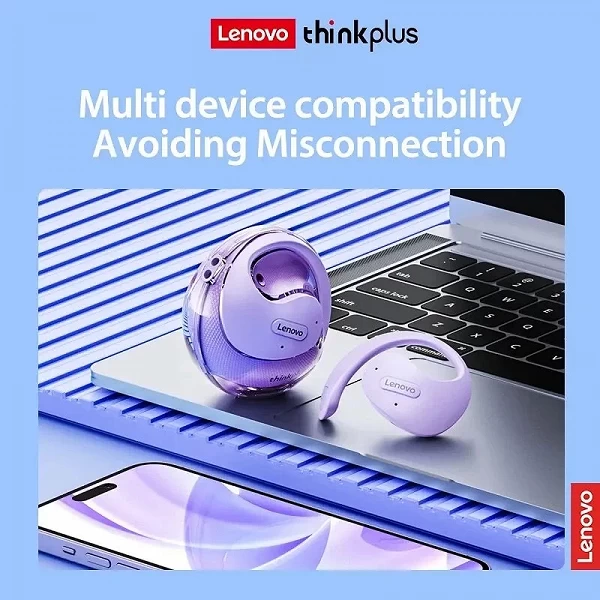 Lenovo-Écouteurs Bluetooth 5.4 OWS X15pro, oreillettes de sport, sans fil, étanches, avec lanière|20,90 €|OKKO MODE