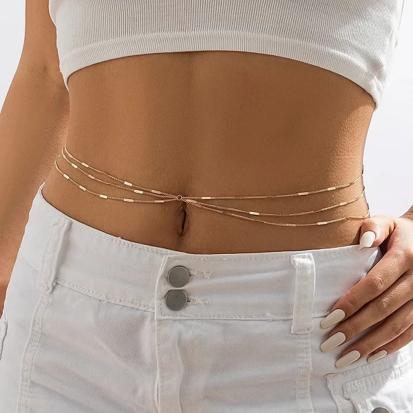 Ceinture de ventre multi-chaines sexy pour salle de bain et Chaîne de taille d'été boho festival - Bijoux corporels en acrylique|2,00 €|OKKO MODE