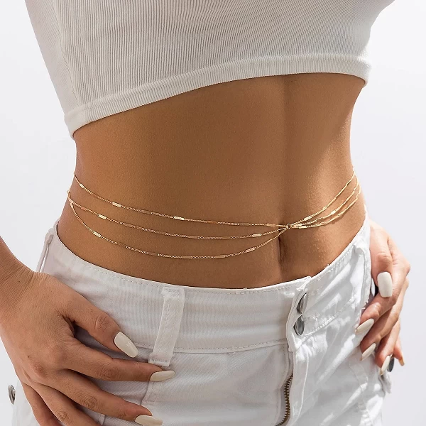 Ceinture de ventre multi-chaines sexy pour salle de bain et Chaîne de taille d'été boho festival - Bijoux corporels en acrylique|2,00 €|OKKO MODE