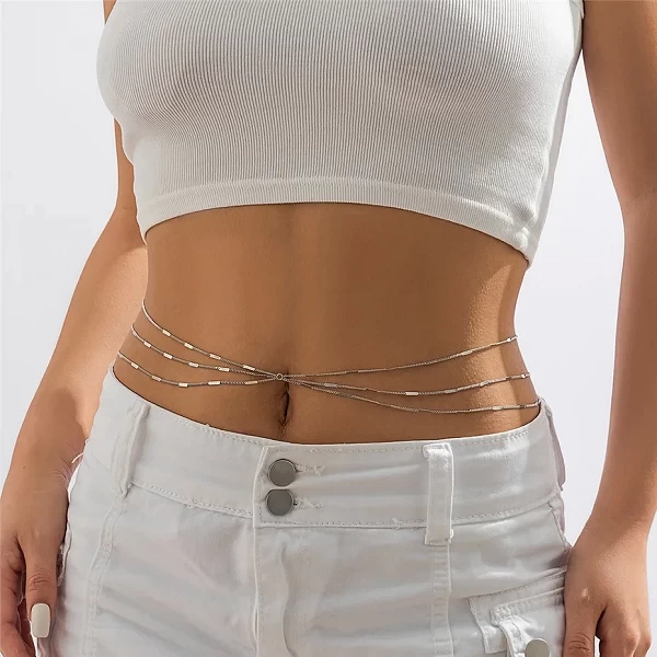 Ceinture de ventre multi-chaines sexy pour salle de bain et Chaîne de taille d'été boho festival - Bijoux corporels en acrylique|2,00 €|OKKO MODE