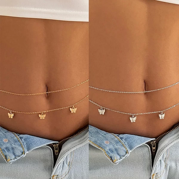 Accessoires Bijoux de corps simple rétro classique pour femmes, mignon, papillon Diamant ventre été plage sexy vacances|1,98 €|OKKO MODE