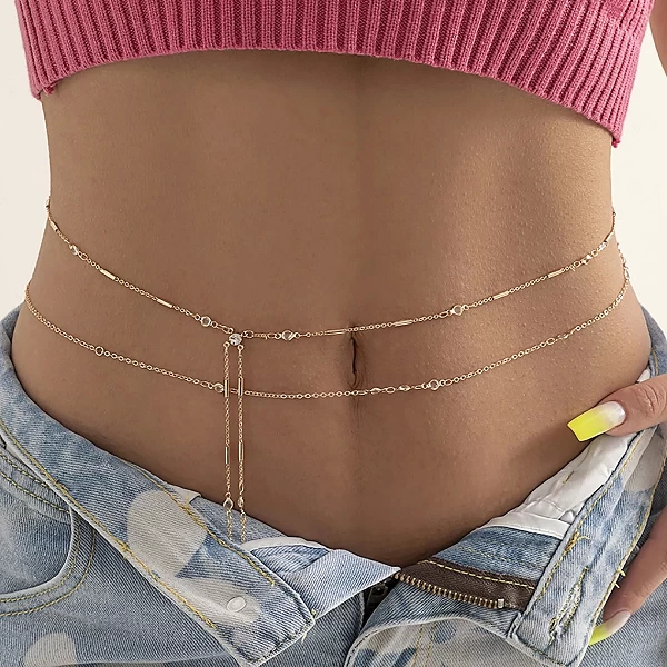 Ceinture de ventre en verre cristal sexy pour femmes, bikinis de plage d'été, accessoires de festival et bijoux corpset|1,98 €|OKKO MODE