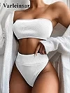 Maillot de bain deux pièces sexy, bandeau, taille haute, soutien-gorge sans bretelles, pour femmes, vêtements de plage, V2331|14,99 €|OKKO MODE