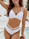 Maillot de bain croisé à col en V pour femmes, rembourré, baigneuses, baigneuses, vêtements de plage d'été, 2024|15,84 €|OKKO MODE