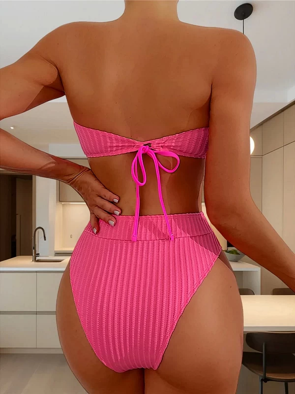 Maillot de bain deux pièces pour femmes, taille haute, bikini, ensemble, baigneur, baigneur, trempé, K5904|15,11 €|OKKO MODE