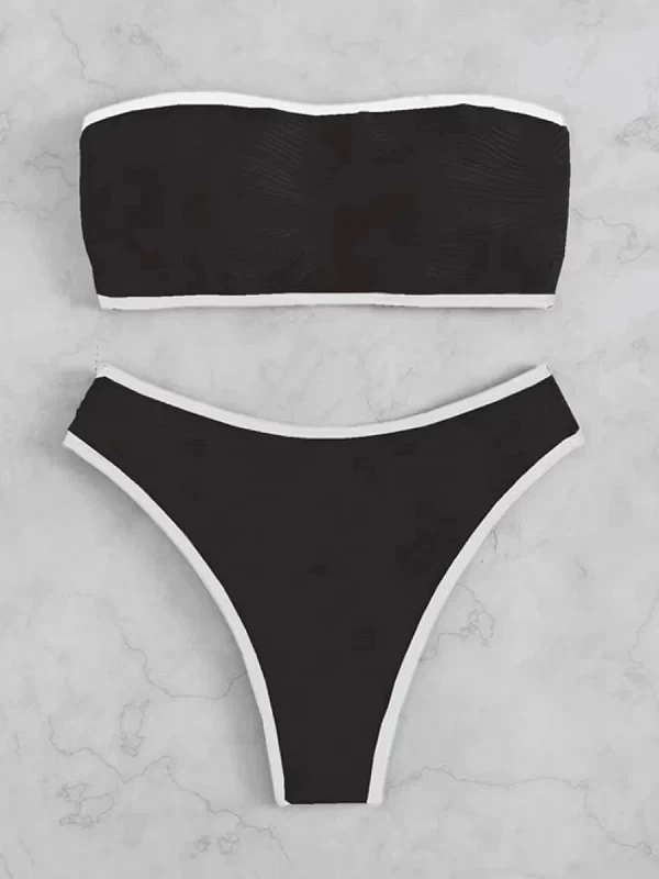 Maillot de bain triangle pour femmes, sexy, taille haute, soutien-gorge rembourré, couleur unie, vêtements de plage, 2023|16,00 €|OKKO MODE