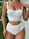 Maillot de bain à armatures déformable pour femme, bikini taille haute, ensemble deux pièces, baigneur, baigneur trempé, nouveau|20,05 €|OKKO MODE