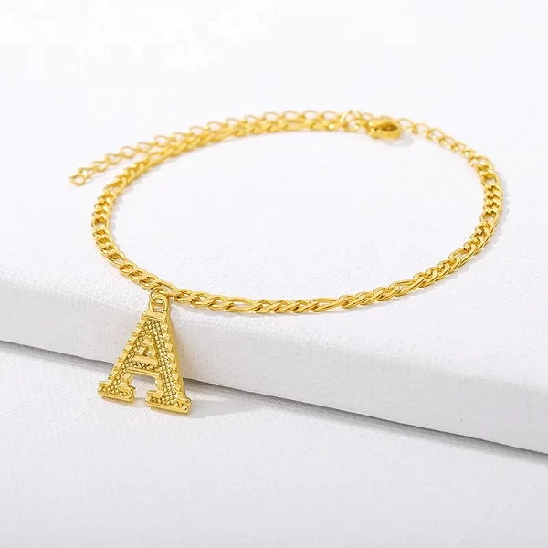 Bracelet de Cheville Plaqué Or avec Pendentif Initiale Femme Bracelets Rinçage Jambes|2,00 €|OKKO MODE