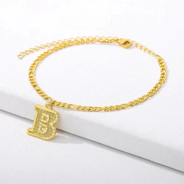 Bracelet de Cheville Plaqué Or avec Pendentif Initiale Femme Bracelets Rinçage Jambes|2,00 €|OKKO MODE